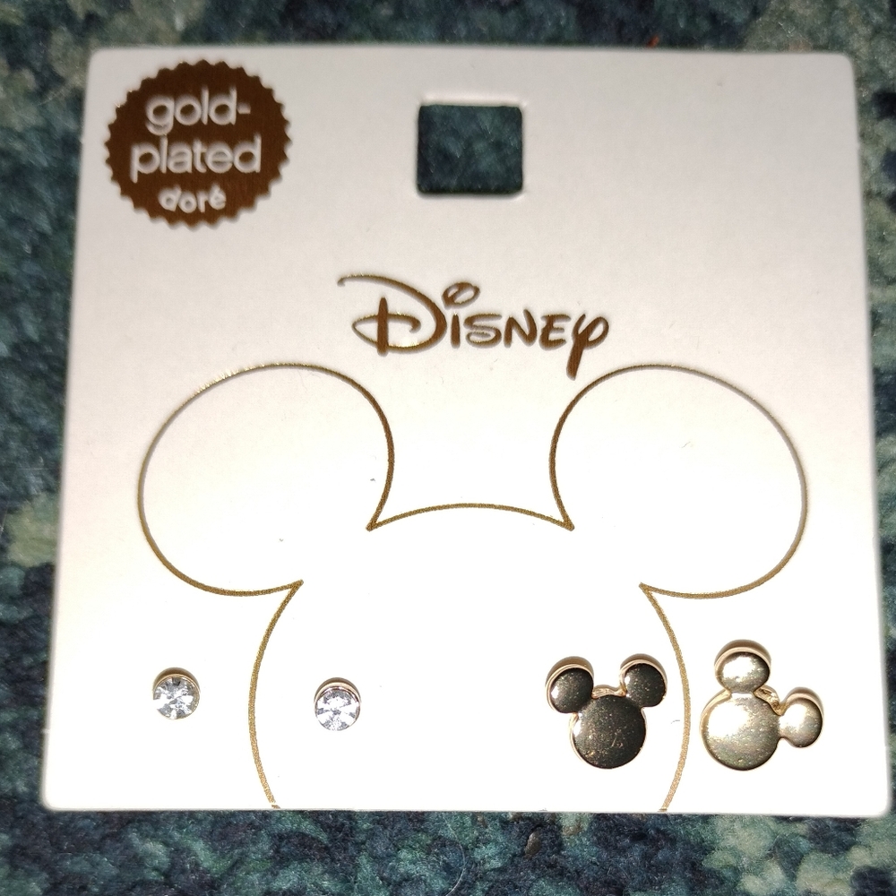 Disney Gold-Plated Mickey Mouse Stud Earrings